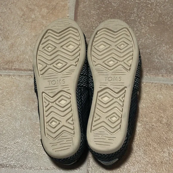 TOMS Womens Alpargata Round Toe Woven Classics Espadrille Navy Herringbone - Picture 4 of 4